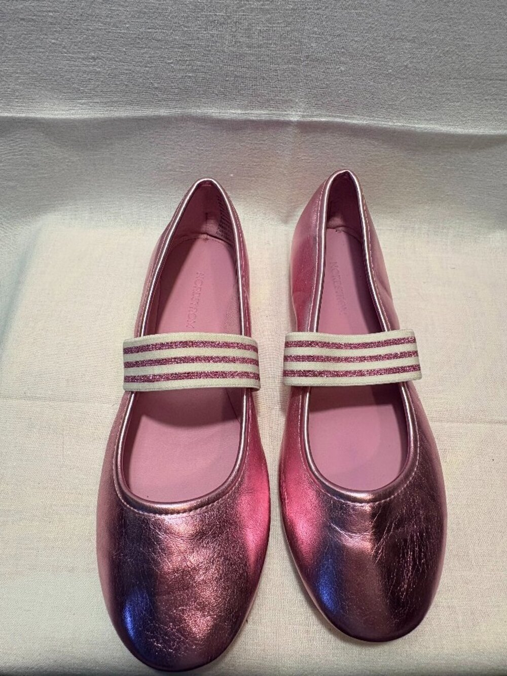 🌷Nordstrom Ballet Flats Metallic Pink Girls Size 4 🌷
